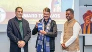 World News | Davos: CM Fadnavis Accepts World Economic Forum Badge Representing 'Magnetic Maharashtra'; Praises Diaspora for Cultural Connect