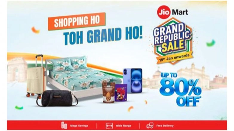 Entertainment News | JioMart Announces 'Grand Republic Sale' with Offers Across Electronics, Fashion, Daily Essentials