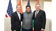 Business News | Piyush Goyal Discusses Bilateral Relationship with US Senator Daines, Envoy Gor in New Delhi