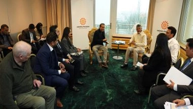 World News | Chandrababu Naidu Meets Eros Innovations Team in Zurich to Discuss AI Initiatives for Andhra Pradesh