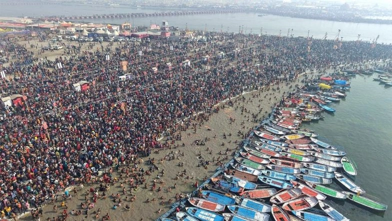 Business News | Faith Meets Governance: Magh Mela Videos Flood Social Media, Netizens Applaud Yogi Govt