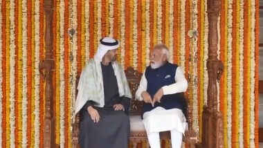 World News | Jhula, Pashmina and Saffron: PM Modi Presents Traditional Indian Gifts to 'brother' Sheikh Mohamed Bin Zayed
