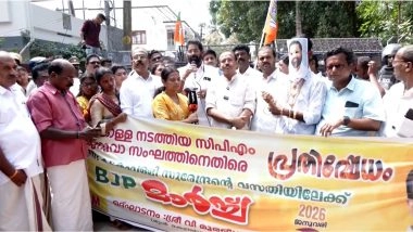 India News | Sabarimala Gold Theft Case: BJP Holds Protest in Thiruvananthapuram, Demands Fair Probe