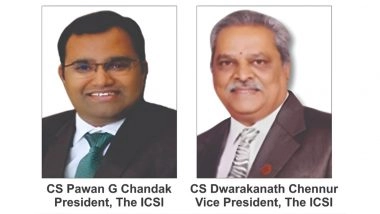 Business News | ICSI Elects Its New President and Vice President for the Year 2026