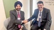 Business News | Maharashtra CM Devendra Fadnavis Meets World Bank Chief Ajay Banga at Davos