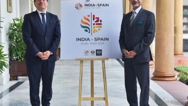 World News | Jaishankar Unveils India-Spain Dual Year Logo with FM Albares, Welcomes Spain into IPOI