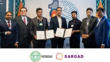 Business News | SARGAD and Government of Telangana Sign MoU to Invest $100 Million USD in Aerospace & Defence Manufacturing Ecosystem