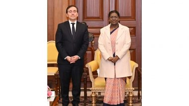World News | Spain Foreign Minister Jose Manuel Albares Calls on President Droupadi Murmu at Rashtrapati Bhavan