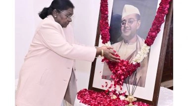 India News | President Murmu Pays Floral Tribute to Netaji Subhas Chandra Bose on His 129th Birth Anniversary