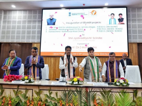 India News | Jyotiraditya Scindia Lays Foundation for 8 Development Projects Worth Rs 365 Crore in Tripura