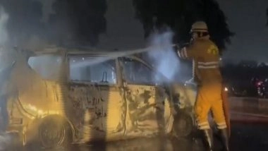 India News | UP: Car Catches Fire in Noida, No Casualties Reported