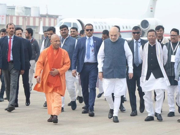 India News | Union Home Minister Amit Shah Arrives in Lucknow for Uttar Pradesh Foundation Day Celebrations