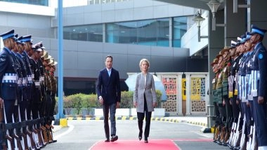 World News | European Commission Chief Ursula Von Der Leyen Arrives in India