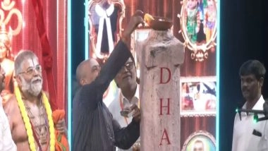 India News | Madras HC Judge Justice GR Swaminathan Lights Deepathoon Look-alike Lamp at an Event in Chennai