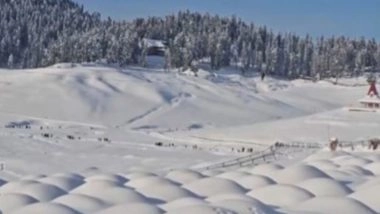 India News | J-K: Fresh Snowfall Transforms Gulmarg, Bani Village While Highway Remains Closed for 2nd Day