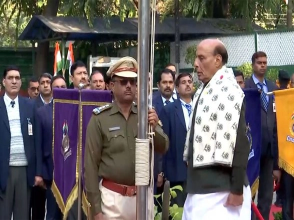 India News | Republic Day 2026: Defence Minister Rajnath Singh Unfurls National Flag at His Residence