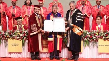 Business News | Attorney General R. Venkataramani, Reliance Industries Executive Director Hital Meswani Receive Honorary Doctorates at Amity University Maharashtra Convocation