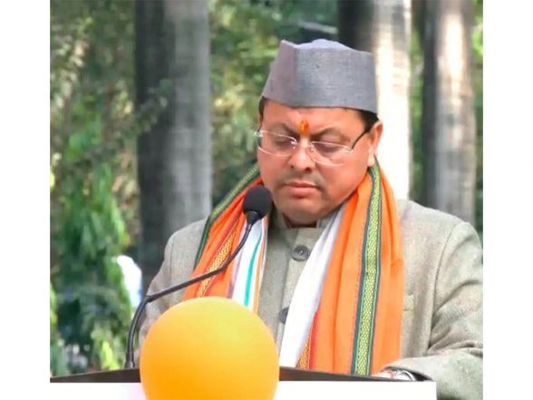 India News | Uttarakhand CM Pushkar Singh Dhami Attends 'Vande Mataram' Event in Dehradun