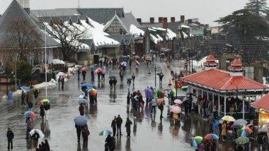 India News | Rain Lashes Shimla, Tourists Hope for Fresh Snowfall Amid IMD Warning: Govt Issues Alert as over 700 Roads Remain Blocked