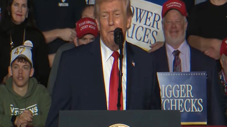 World News | Trump Repeats 'rigged Election' Claim at Iowa Rally Ahead of US Midterms