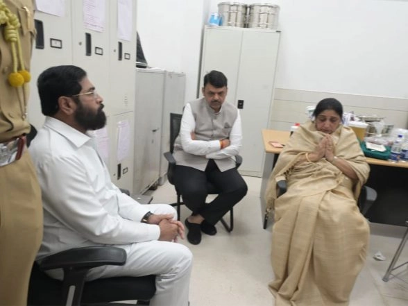 India News | Fadnavis, Shinde Meet Late Ajit Pawar's Wife in Baramati