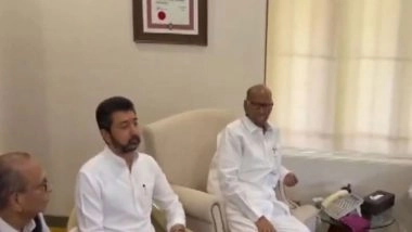 India News | Maharashtra: NCP-SCP Leaders Gather at Sharad Pawar's Residence in Baramati