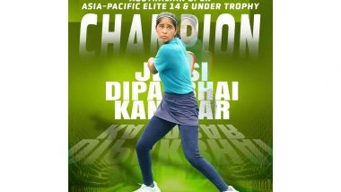 Sports News | Union Minister Mansukh Mandaviya Congratulates Jensi Kanabar for Winning Australian Open Asia-Pacific Elite 14 and Under Trophy