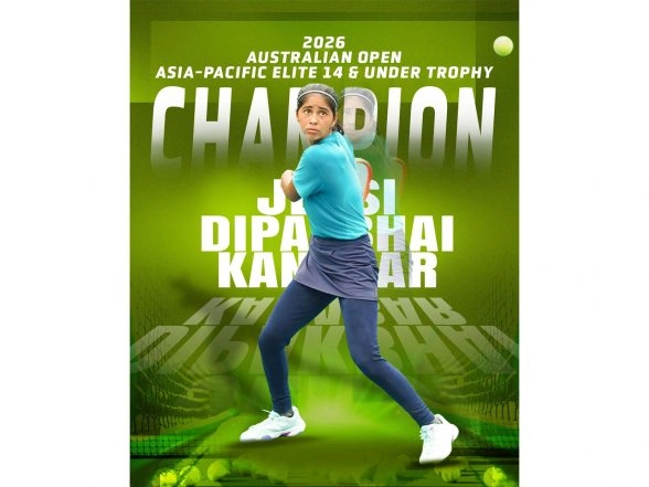 Sports News | Union Minister Mansukh Mandaviya Congratulates Jensi Kanabar for Winning Australian Open Asia-Pacific Elite 14 and Under Trophy