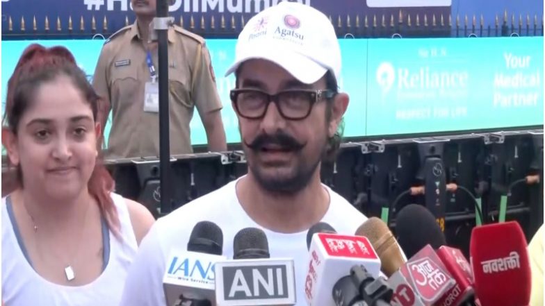 Aamir Khan Joins Thousands of Runners at Tata Mumbai Marathon 2026 for the First Time, Calls Mumbai’s Spirit ‘Amazing’ (Watch Video)