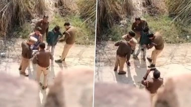 Fake Arrest Caught on Camera in Uttar Pradesh: 4 Aligarh Police Personnel Suspended After Viral Video Shows Them Planting Knives on 2 Young Men To Frame Them
