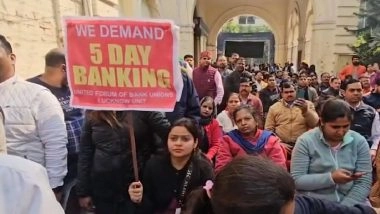 Bank Strike Today: Banking Services Disrupted As Bank Employees Go on Nationwide Strike Demanding 5-Day Work Week (Watch Videos)