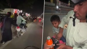 Bengaluru: Swiggy Delivery Executive Stops To Help Family Stranded on Roadside Without Fuel, Heartwarming Video Goes Viral.