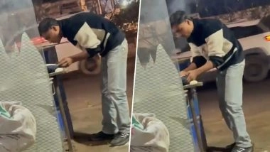 Ghaziabad Shocker: Cook Caught Spitting on Chapatis at Roadside Eatery in Uttar Pradesh, Arrested After Video Goes Viral