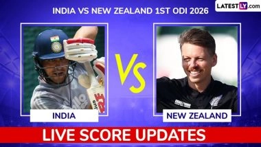 NZ 239/7 in 43.3 Overs | India vs New Zealand Live Score Updates of 1st ODI 2026: Mohammed Siraj Dismisses Zak Foulkes For 1