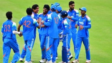 India U-19 Defeat South Africa U-19 By 25 Runs Via DLS Method in 1st Youth ODI; Harvansh Pangalia, RS Ambrish Help Ayush Mhatre and Co to Secure 1-0 Lead in Series