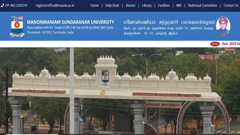 What Are Form A and Form B? All You Need To Know As Manonmaniam Sundaranar University Releases November 2025 Exam Results at msuniv.ac.in
