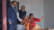 PM Narendra Modi, German Chancellor Friedrich Merz Observe Charkha Spinning at Sabarmati Gandhi Ashram in Gujarat (See Pics and Video)