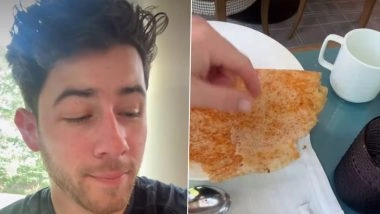 Nick Jonas Enjoys Dosa Breakfast to Priyanka Chopra&rsquo;s Trending Song &lsquo;Teri Dulhan Sajaoongi&rsquo; From &lsquo;Barsaat&rsquo;, PeeCee Reacts (Watch Video)