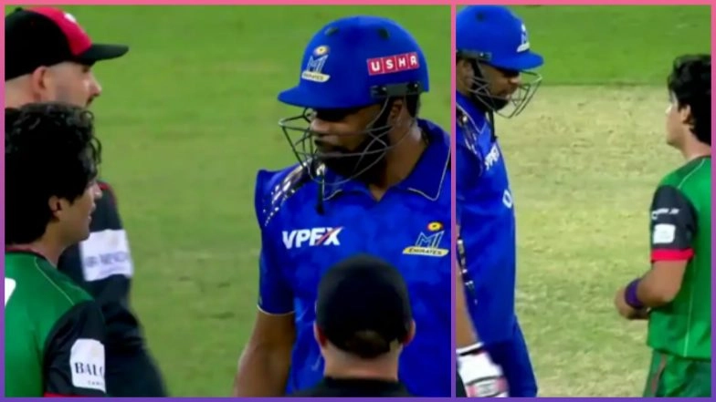 Naseem Shah, Kieron Pollard Involved in Heated Argument During ILT20 2025-26 Final Between Desert Vipers and MI Emirates; Video Goes Viral