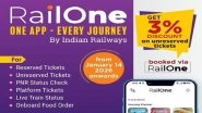 What Is RailOne App? As Indian Railways Offer 3% Discounts on Unreserved Tickets Booked via RailOne, Know All About the 'Super App'