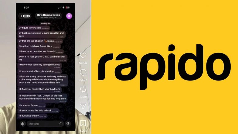 'Your Figure Is Very S*xy': Rapido Rider Sends Obscene Messages to Girl, Her Friend Alleges No Response From Mumbai Police Helpline Numbers (Watch Video)
