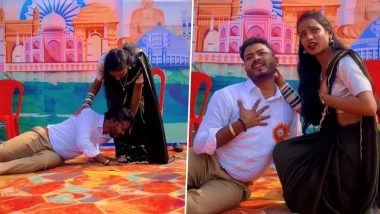 Patriotism or Romance? Video of &lsquo;Reel Creator&rsquo; Dancing With Woman on Stage at Republic Day School Event Goes Viral, Netizens React
