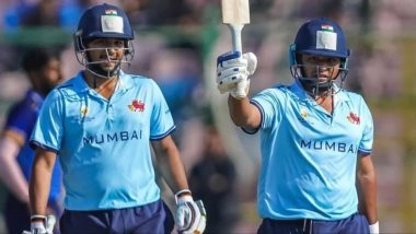 Sarfaraz Khan Sets New Indian Record with Fastest List-A Fifty, Achieves Feat During Punjab vs Mumbai VHT 2025-26 Match