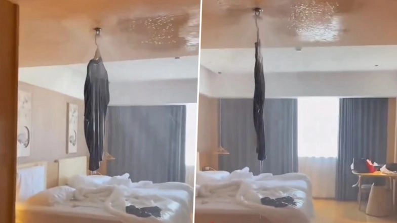 China: Shenzhen Hotel Guest Triggers Indoor Deluge by Using Water Sprinkler To Hang Clothes, Video Goes Viral
