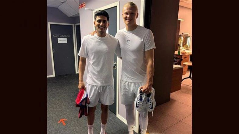 Shubman Gill Meets Erling Haaland; Star Footballer Gifts Signed Boots to Team India Cricketer (Watch Video)
