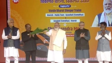 Vande Bharat Sleeper Launched: PM Narendra Modi Flags Off India's First Vande Bharat Sleeper Train From Malda (Watch Video)