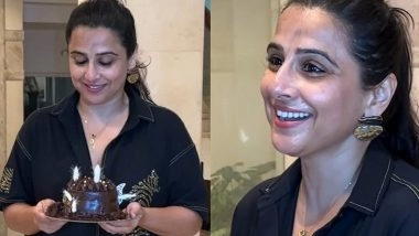 Vidya Balan Celebrates Birthday in Warm Moment With Paparazzi, As She Cuts Cake (Watch Video)