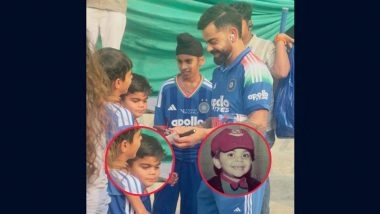 Virat Kohli's 'Miniature' Version Spotted! Star Indian Cricketer Seen Providing Autograph to Kid Looking Like His Younger Self Ahead of IND vs NZ 1st ODI 2026 (See Pic)