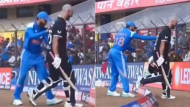 Virat Kohli Playfully Pushes Daryl Mitchell Out of Ground After All-Rounder Slams 137 During IND vs NZ 3rd ODI 2026 (Watch Video)