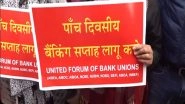 Bank Employees Demand 5-Day Work Week: Massive protest held outside Jaipur LIC office amid nationwide Bank strike (Watch Video) Bank Employees Demand 5-Day Work Week: Massive protest held outside Jaipur LIC office amid nationwide Bank strike (Watch Video)